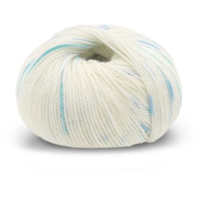 Alpakka Wool - Hvit/blå print (570)