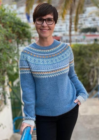 Byfin-genser (Lys denim melert)